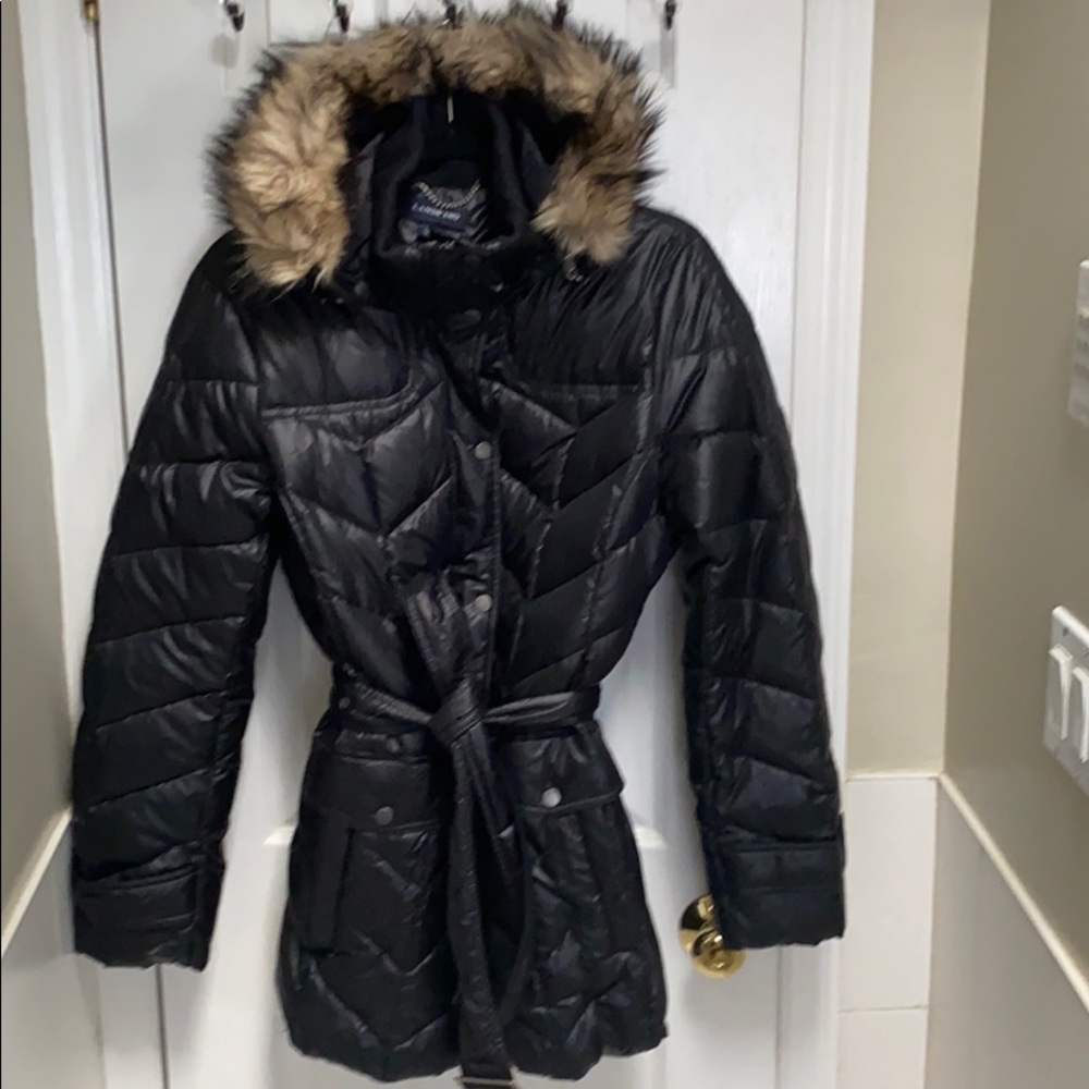 L NWOT LANDS’ END DOWN JACKET WITH HOOD